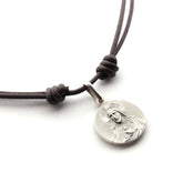 LIGHT Scapular - 18mm silver medal necklace with cord